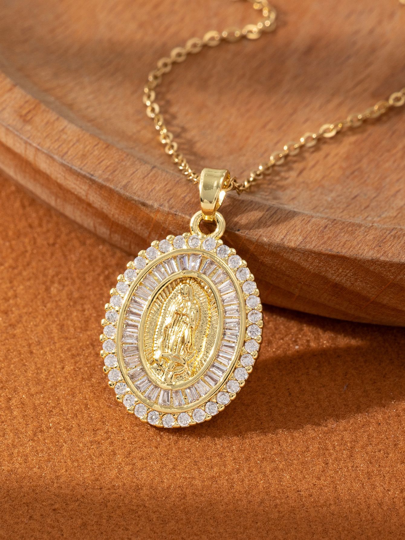 Artistic and retro Virgin Mary necklace