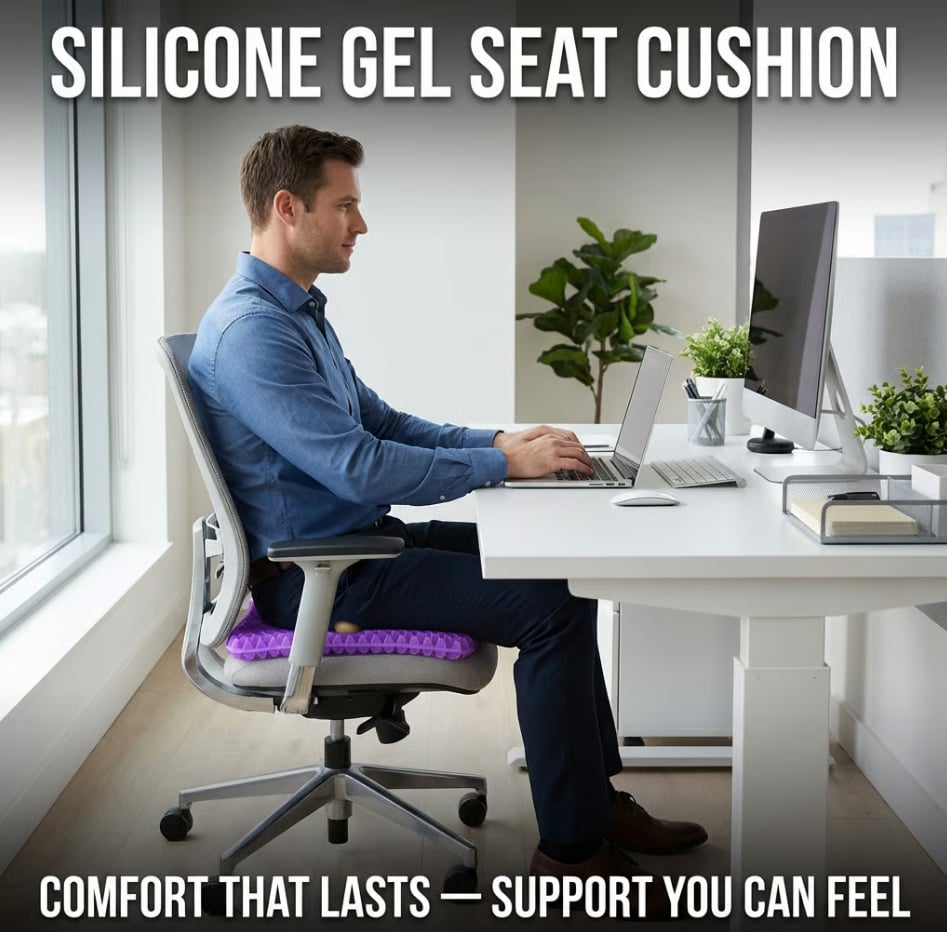 💺 Silicone Gel Seat Cushion  for Prolonged Sitting
