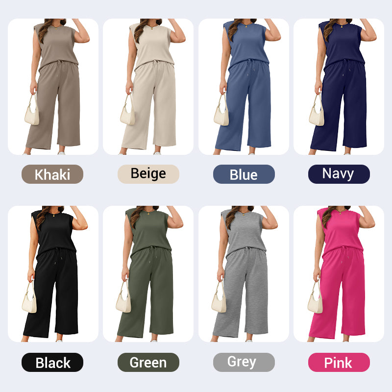 💕2025 Hot Sale 49% OFF🔥2025 New Women's  Sleeveless Top & Wide-Leg Pants 2-Piece Set