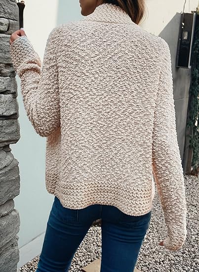 Dokotoo Women's 2026 Fashion Casual Open Front Long Sleeve Chunky Knit Cardigans Sweaters Outerwear Coats