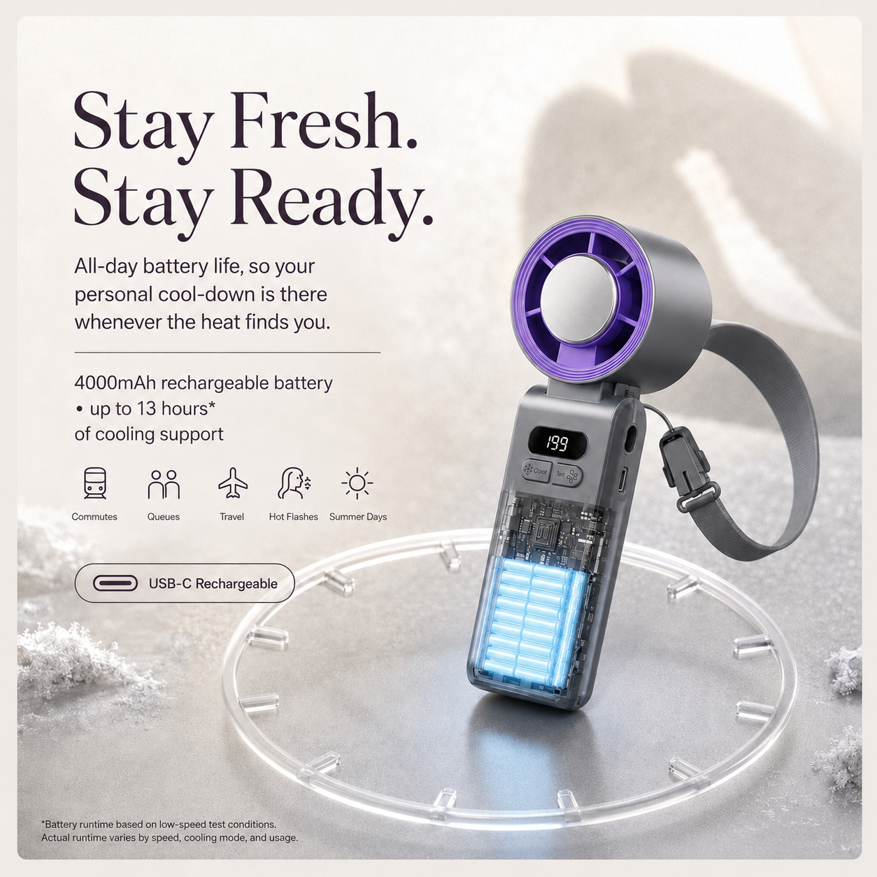 STITCH AND HUE ICYCOOL™  HANDHELD COOLING FAN