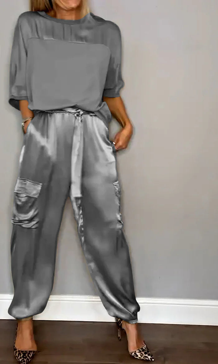 Satin Half-Sleeve Set