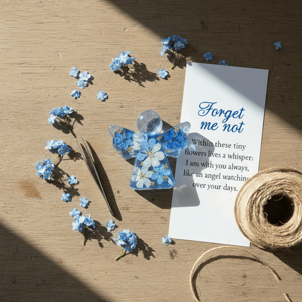 🔥Hot Sale 49% OFF🪽Forget Me Not Dried Flower Angel Keepsake - Timeless Gift for Remembrance, Comfort & Hope