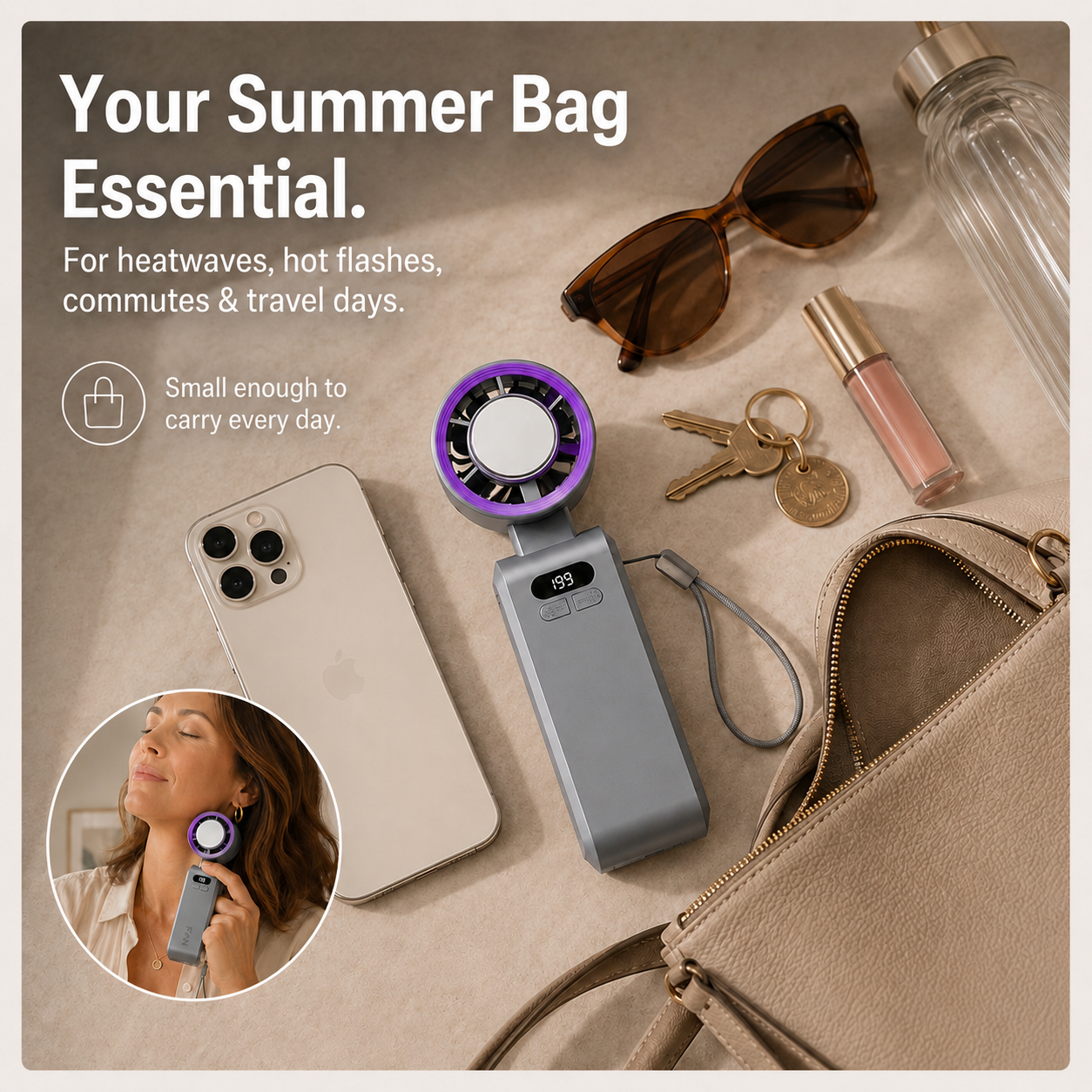 STITCH AND HUE ICYCOOL™  HANDHELD COOLING FAN