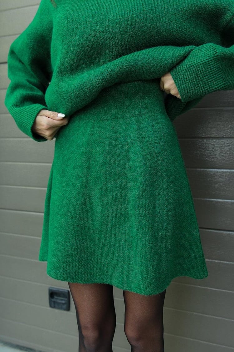 【XS-3XL】2025 Autumn/Winter New Solid Color Casual Versatile Knitted Skirt Set