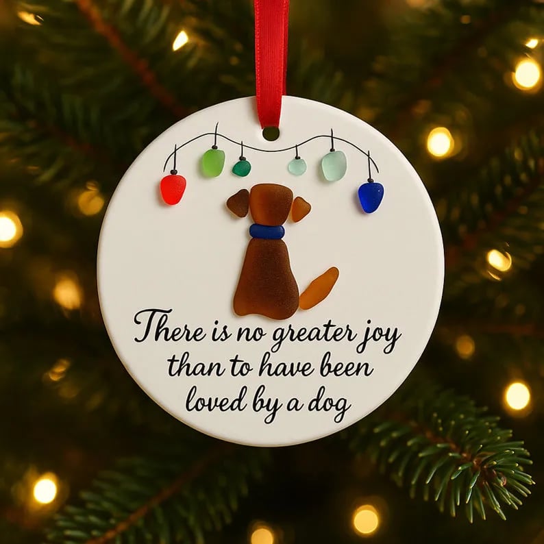 ❄️Sea Glass Art Dog Ornament