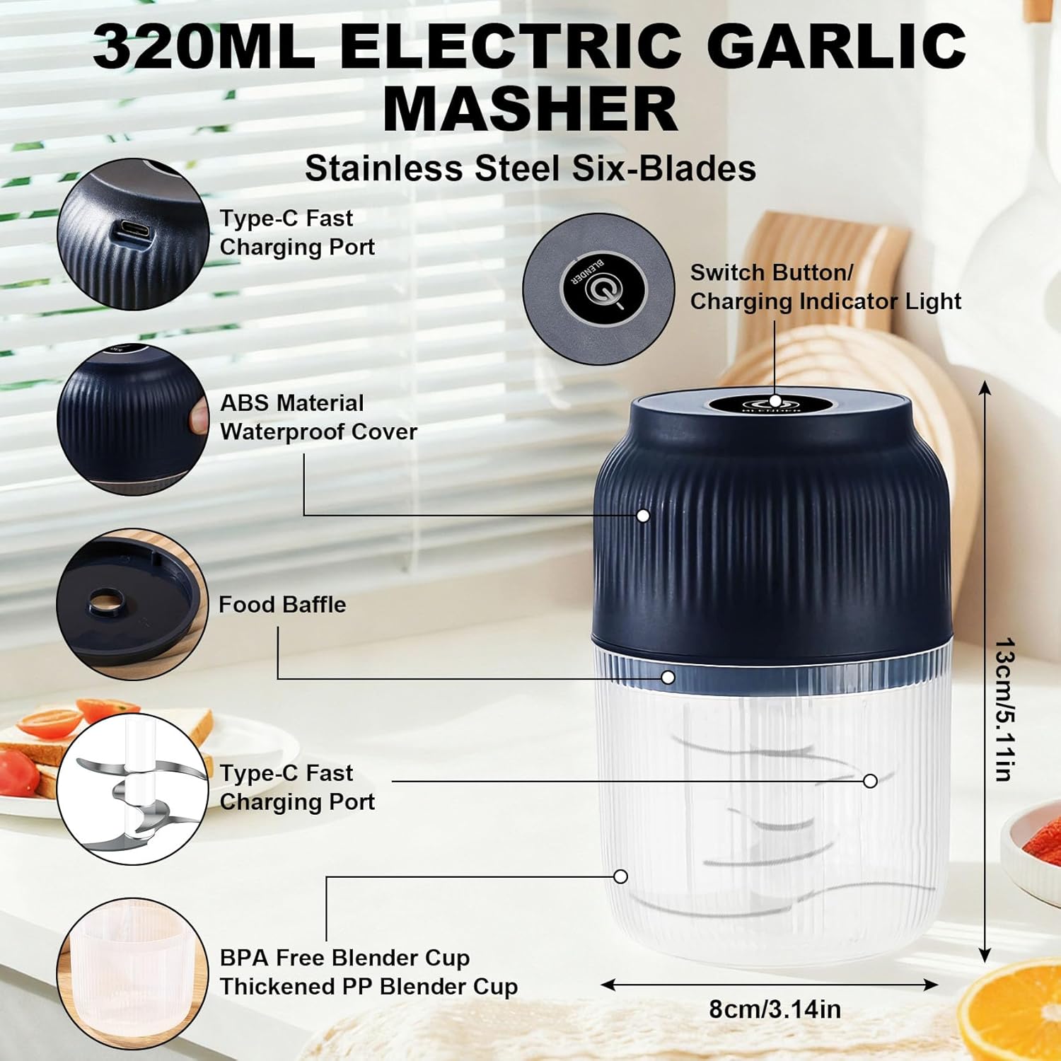 🔥Ends Today 50% OFF🧴 Electric Garlic Chopper, Mini Portable Veggie Cutter