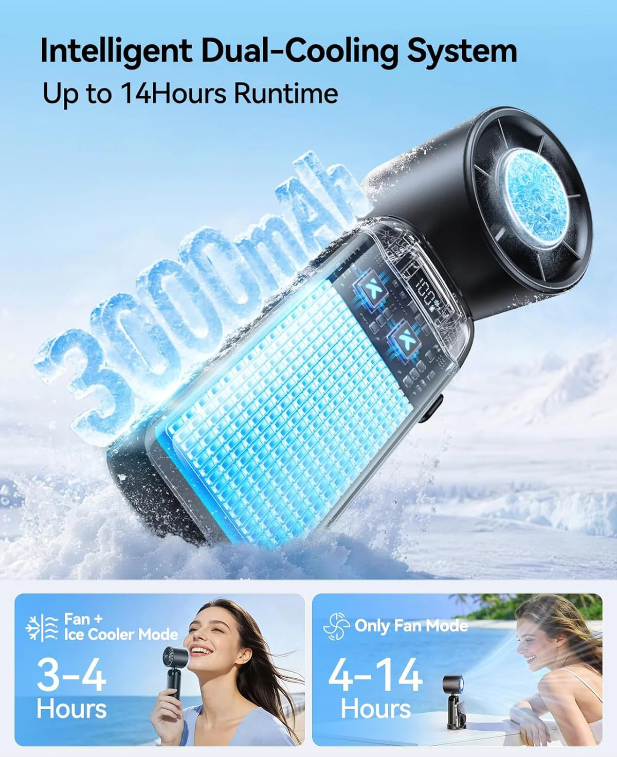 Alpa FrostFace™ | Instant Skin Cooling Fan | Drop to 59°F in Seconds