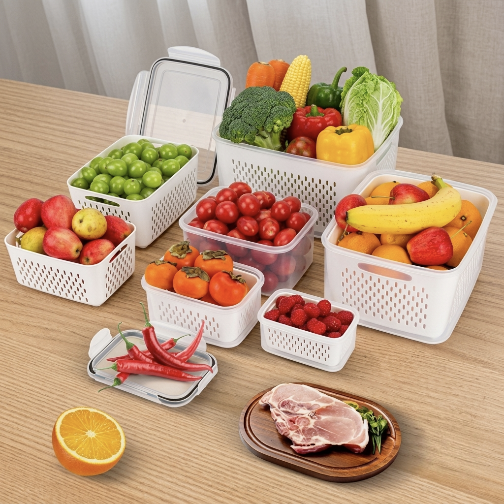 The Ultimate 3-6pc Fridge Organizer Set - Keep Food Fresh 3x Longer! 🥬✨