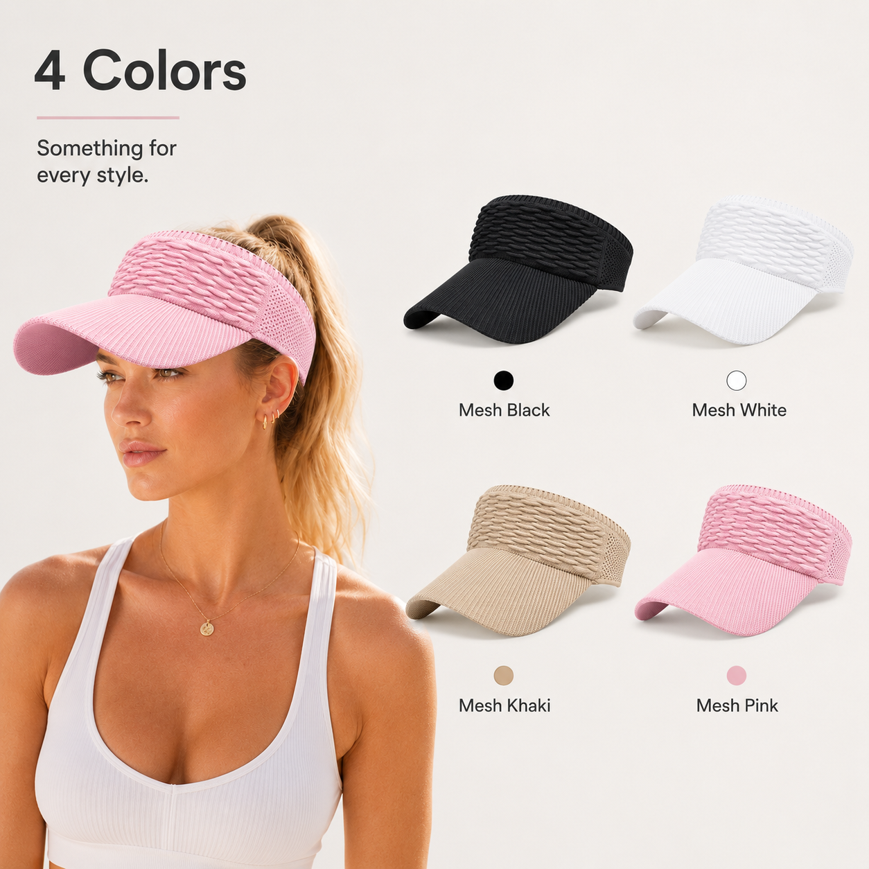 Women's High Ponytail Sun Visor Hat for Sun Protection