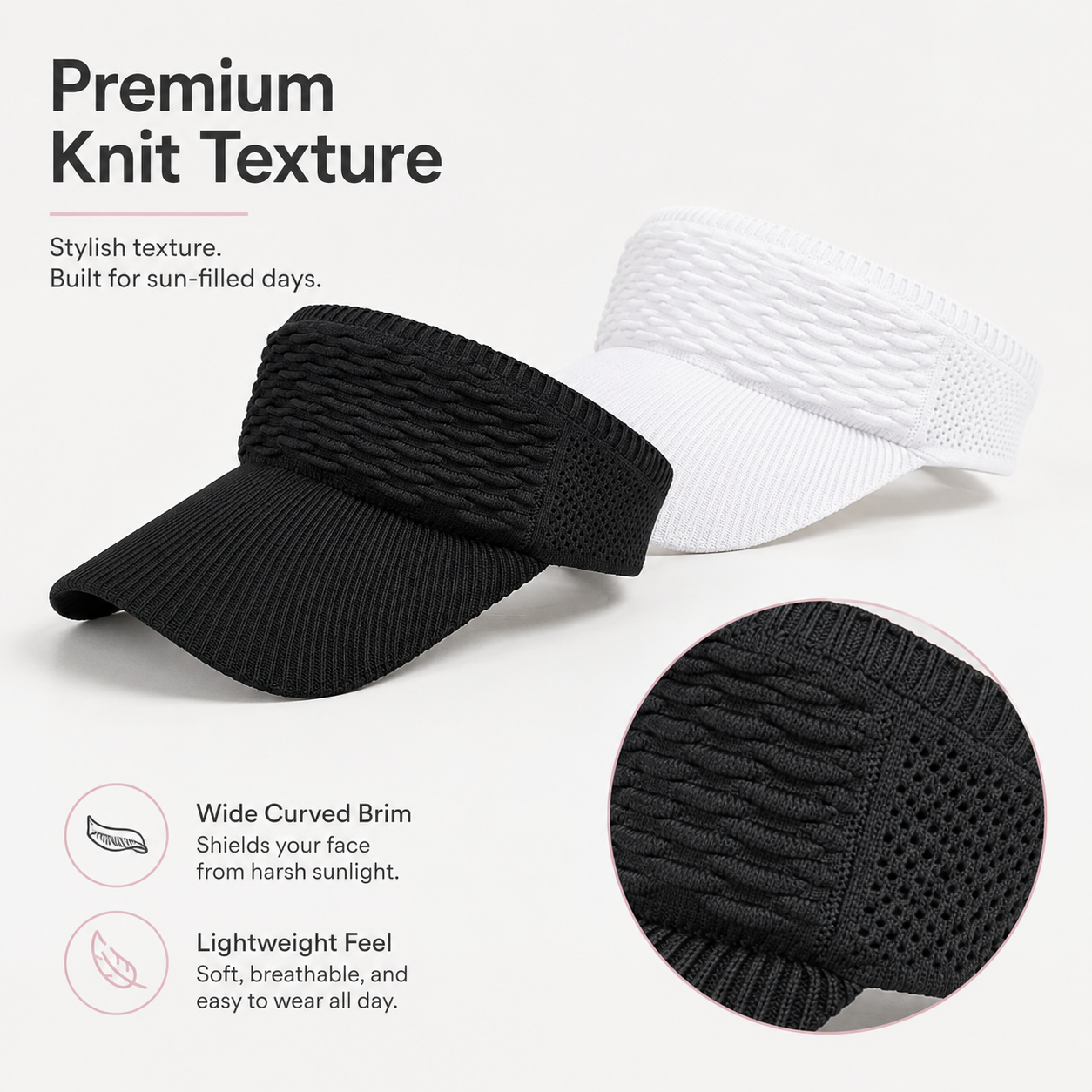 Women's High Ponytail Sun Visor Hat for Sun Protection