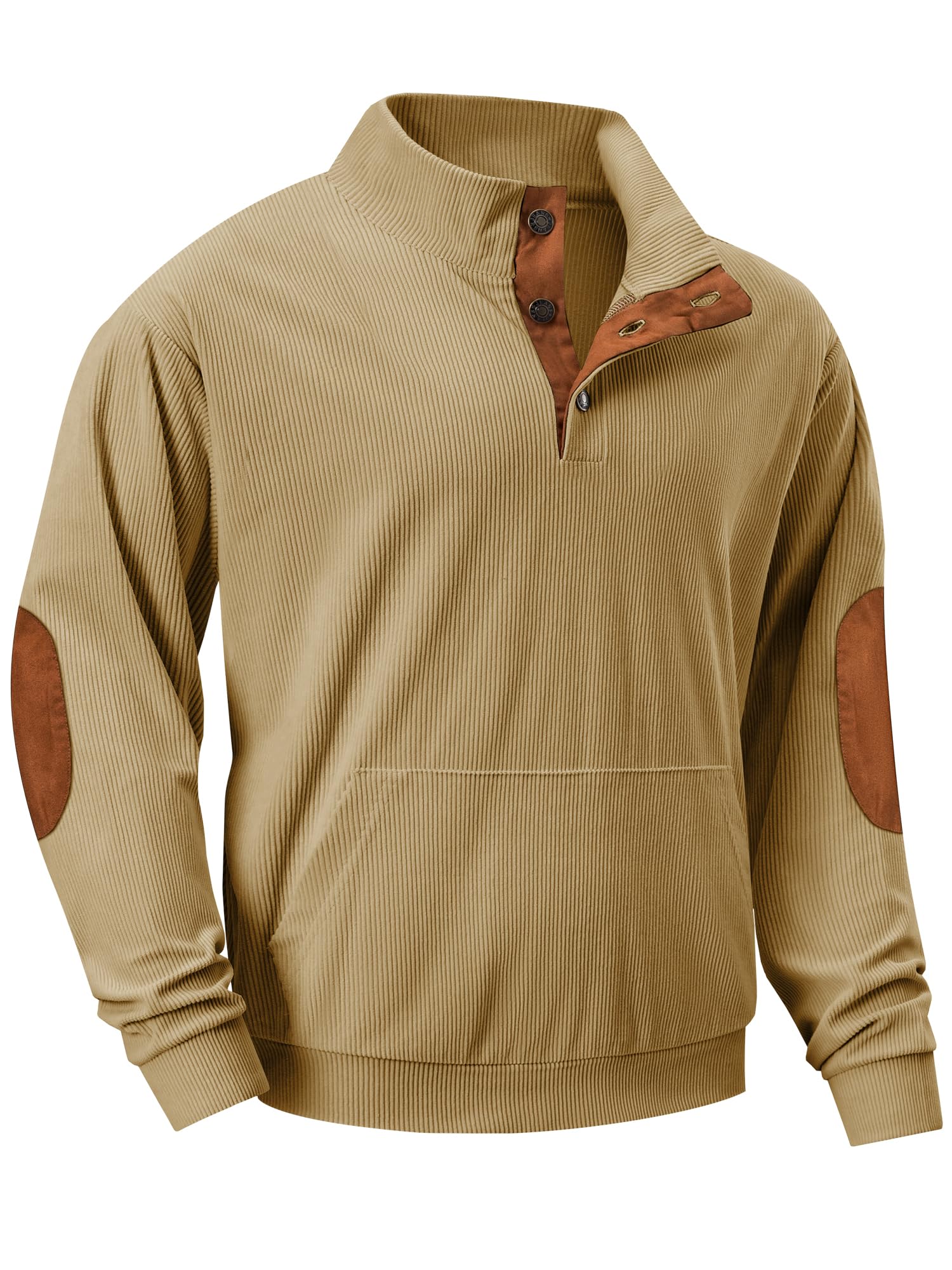 2025 Clearance Sale - Men's Outdoor Casual Stand Collar Pocket Cashmere Button Long Sleeve Sweater