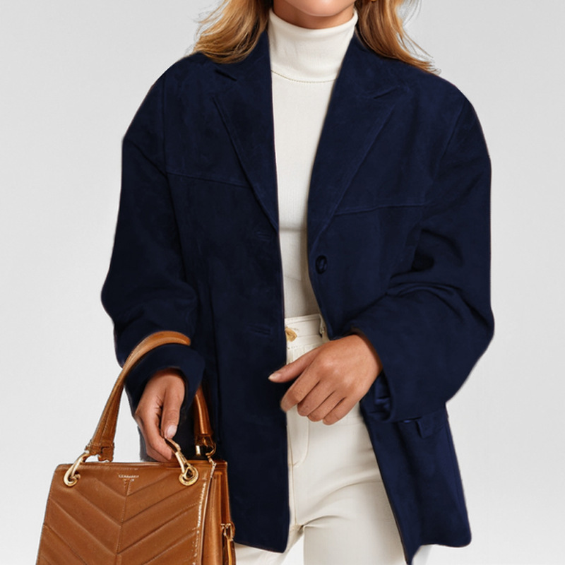 [S-3XL]2025 Autumn and Winter New Solid Color Retro Long Sleeve Suit Jacket