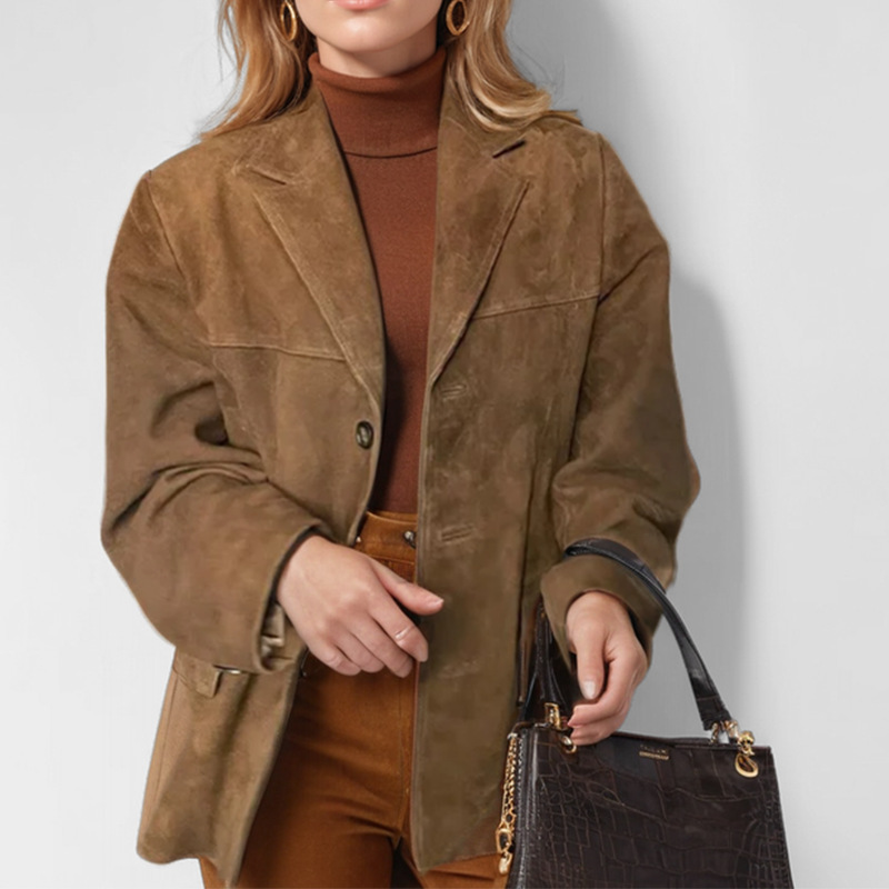 [S-3XL]2025 Autumn and Winter New Solid Color Retro Long Sleeve Suit Jacket