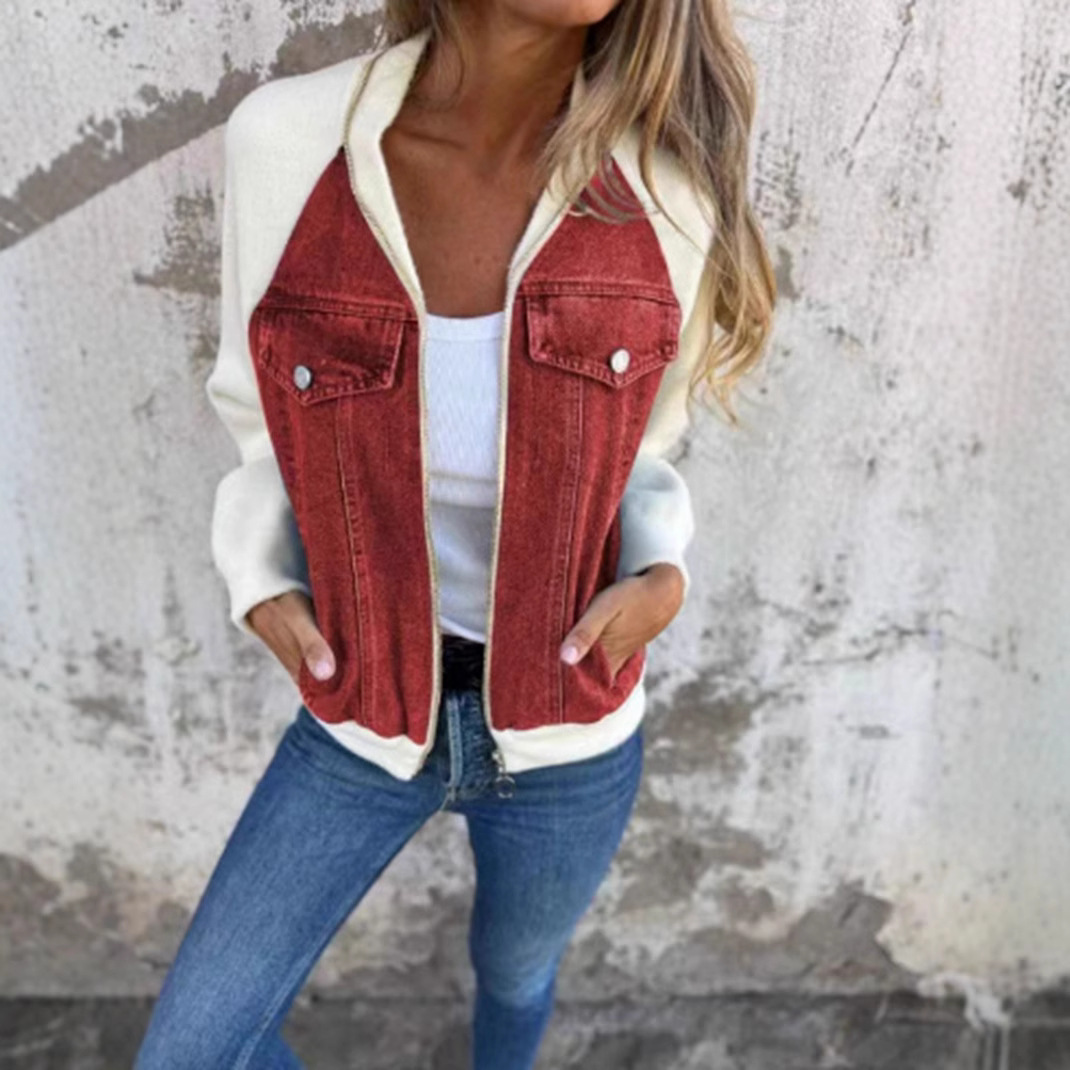 【S-3XL】2025 Autumn and Winter New Fashion Splicing Denim Jacket