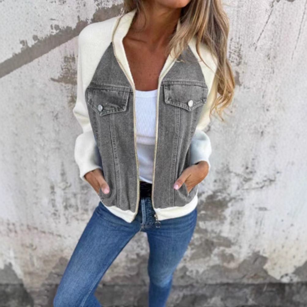 【S-3XL】2025 Autumn and Winter New Fashion Splicing Denim Jacket