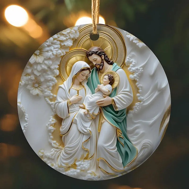 Holy Family Faith 3D Christmas Ornament