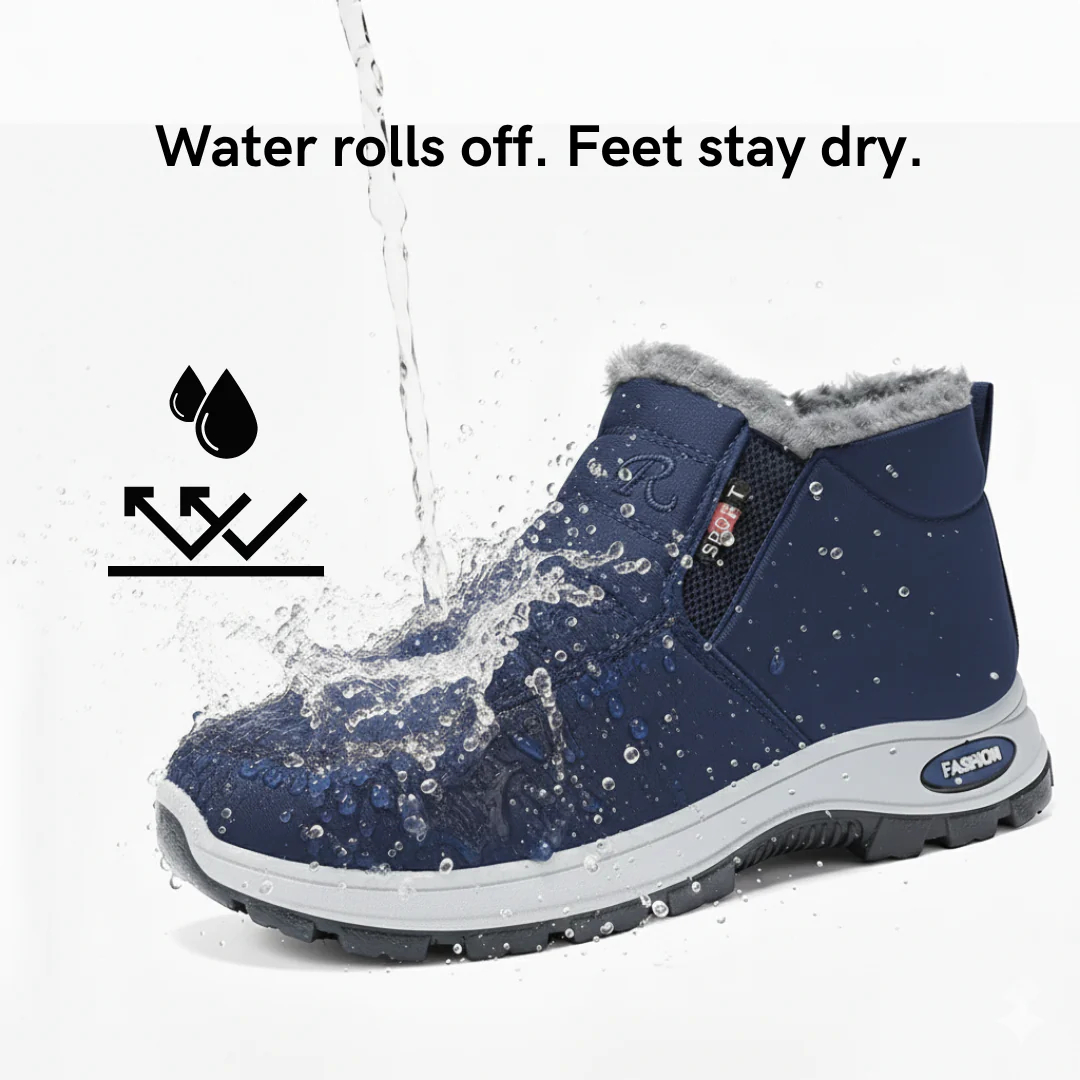 Women’s Slip-On Fleece-Lined Winter Boots – Warm, Waterproof & Anti-Slip