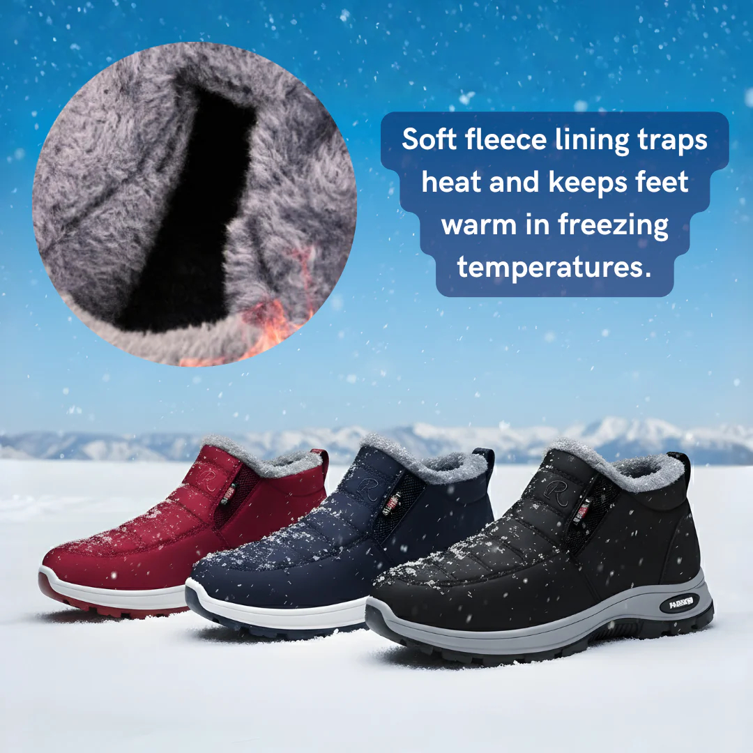 Women’s Slip-On Fleece-Lined Winter Boots – Warm, Waterproof & Anti-Slip