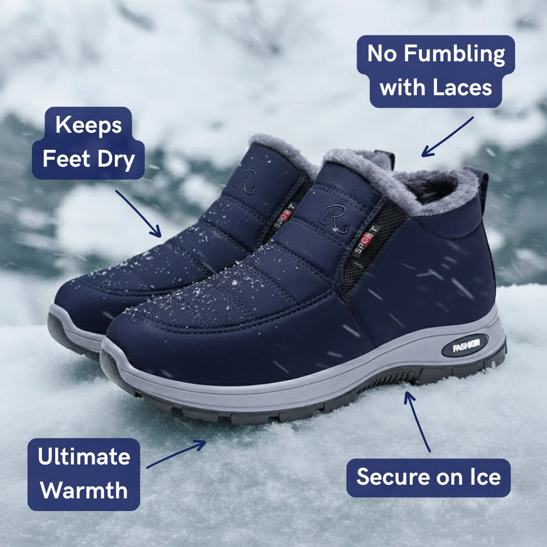 Women’s Slip-On Fleece-Lined Winter Boots – Warm, Waterproof & Anti-Slip