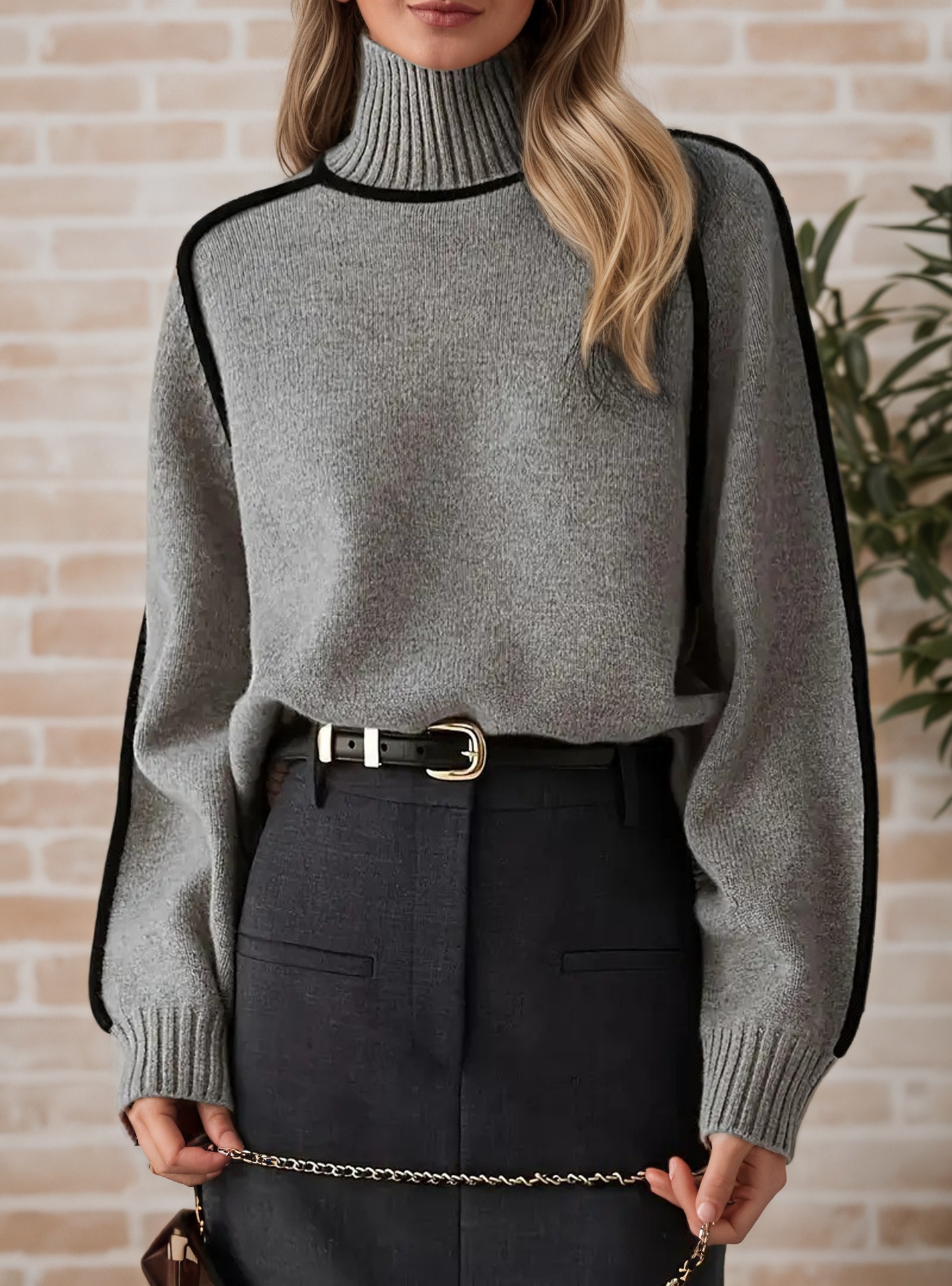 2026 model high-quality wool women's elegant turtleneck sweater