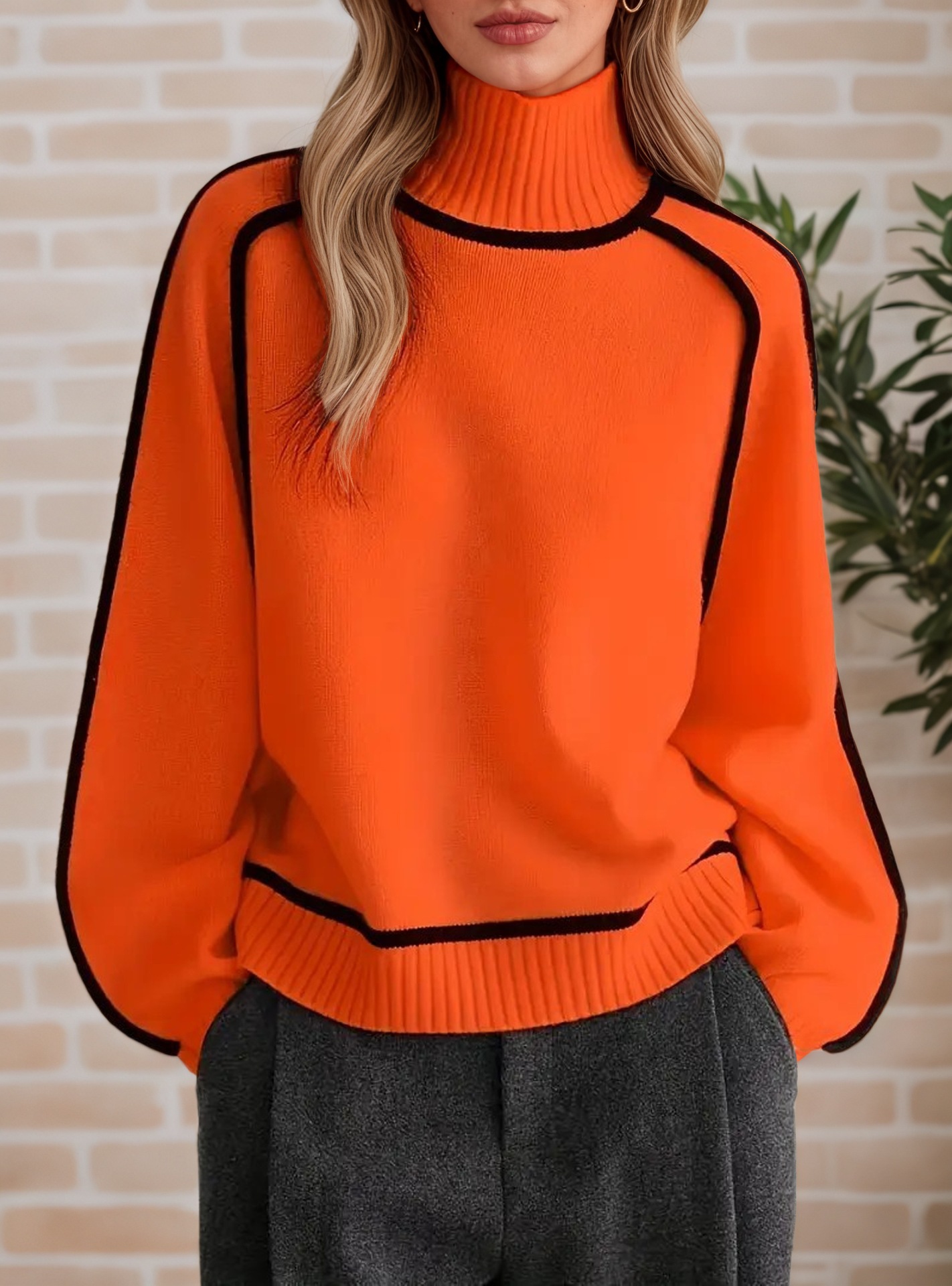 2026 model high-quality wool women's elegant turtleneck sweater