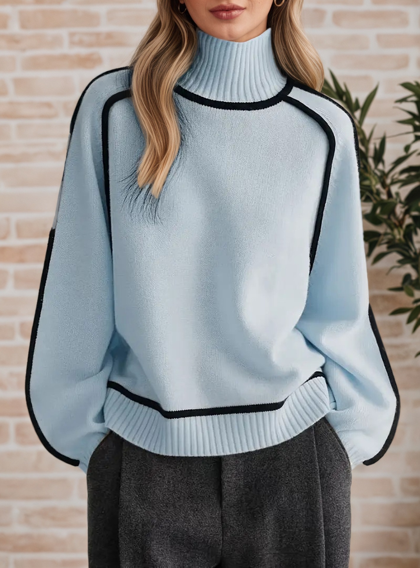 2026 model high-quality wool women's elegant turtleneck sweater