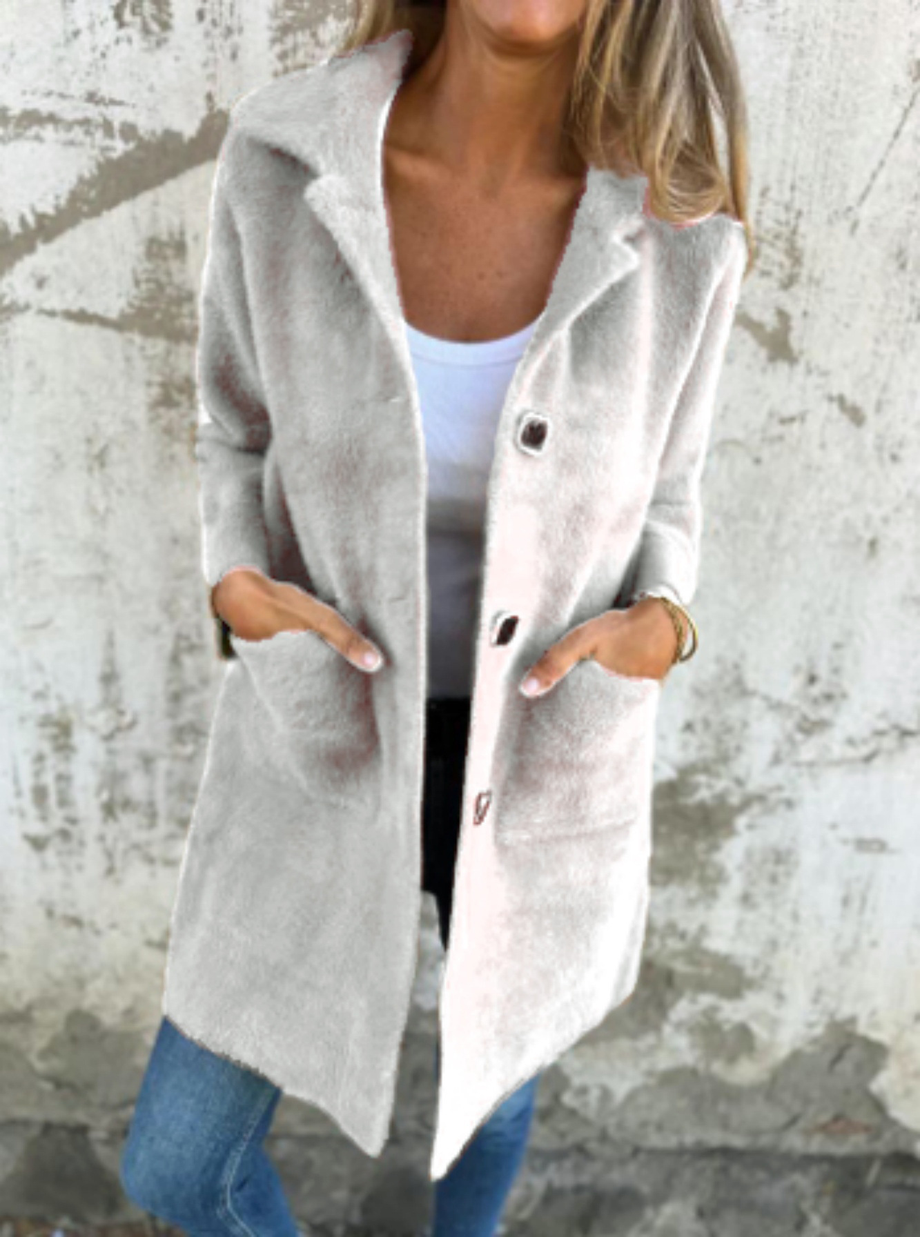 【S-5XL】2025 Autumn/Winter New Solid Color Lapel Sweater Coat