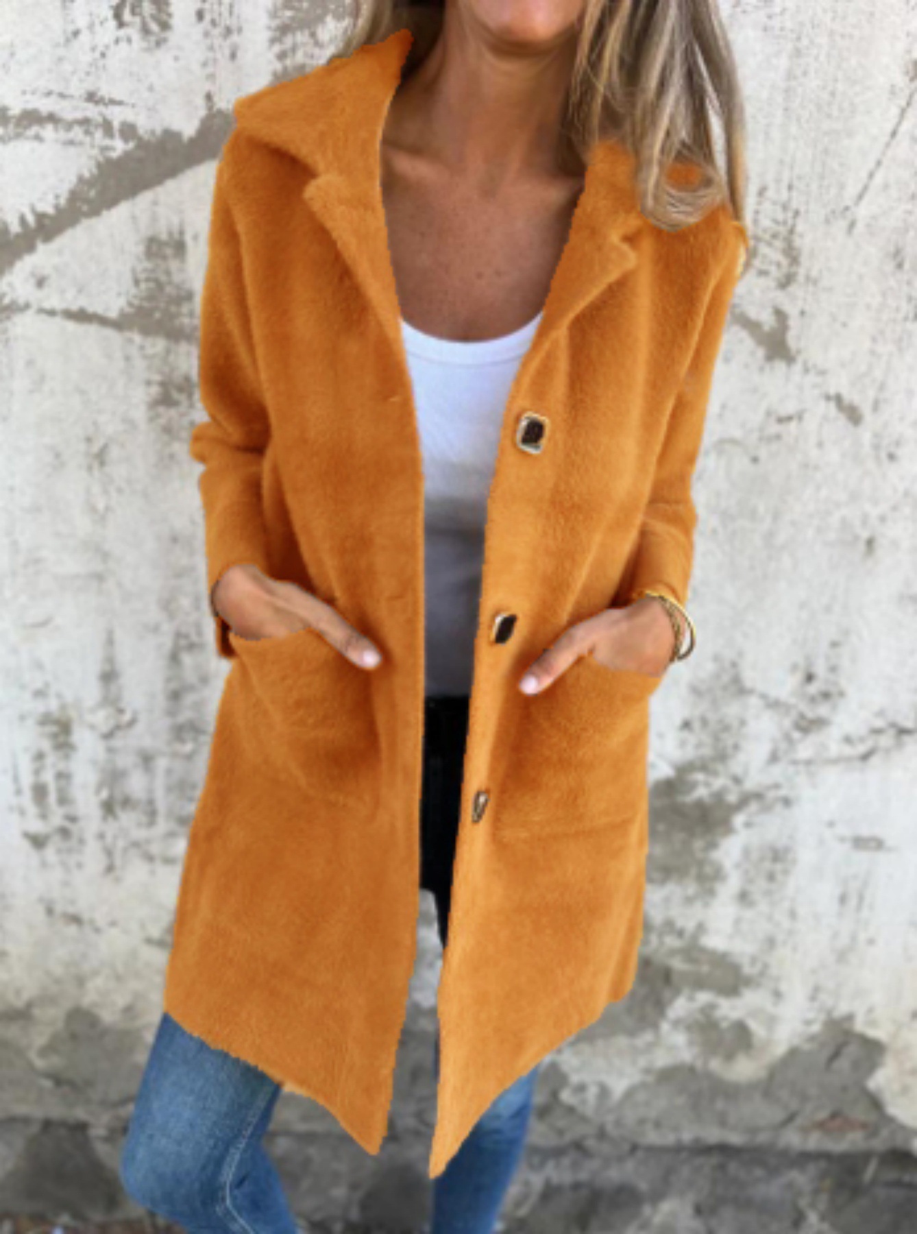 【S-5XL】2025 Autumn/Winter New Solid Color Lapel Sweater Coat