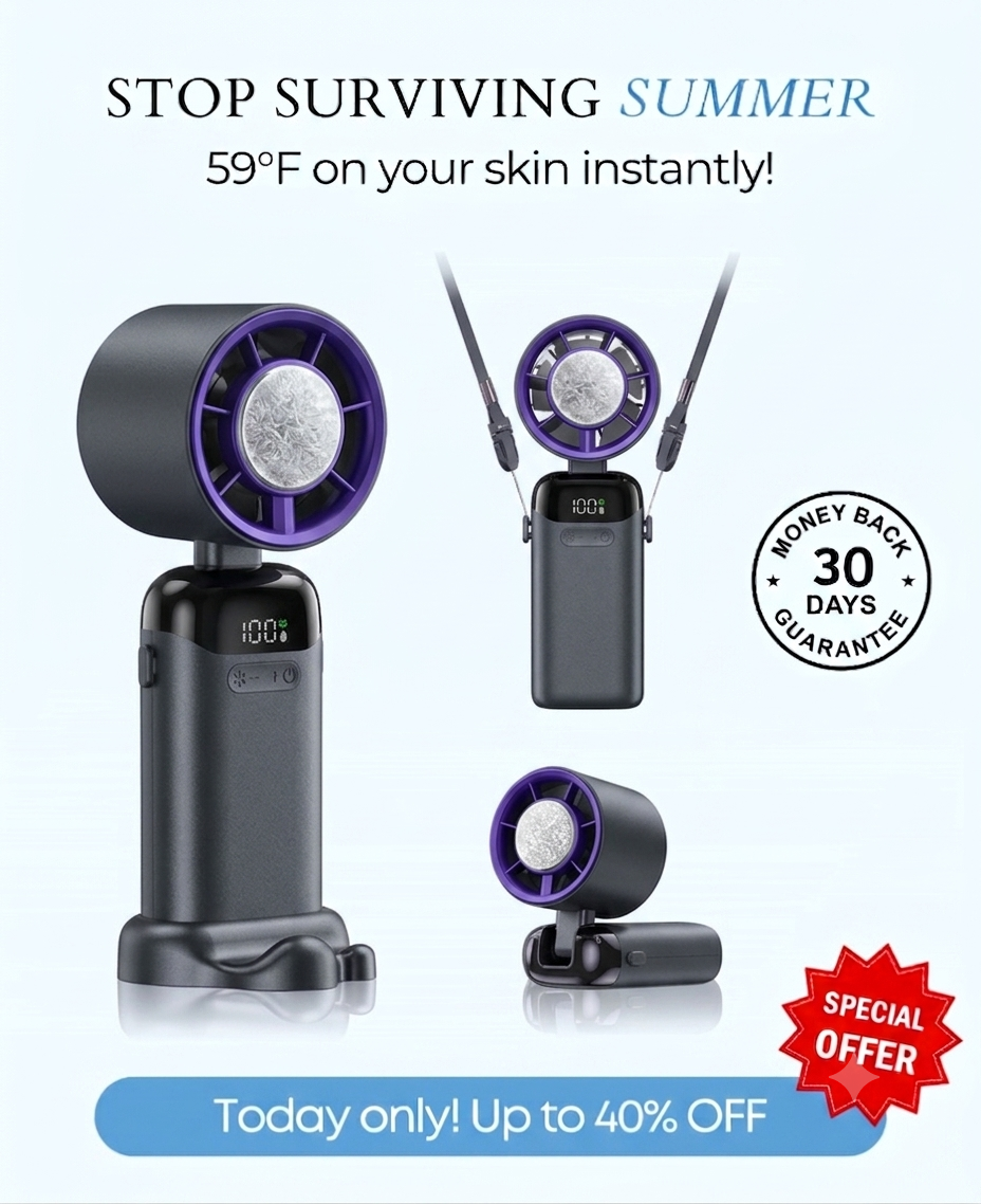 Alpa FrostFace™ | Instant Skin Cooling Fan | Drop to 59°F in Seconds