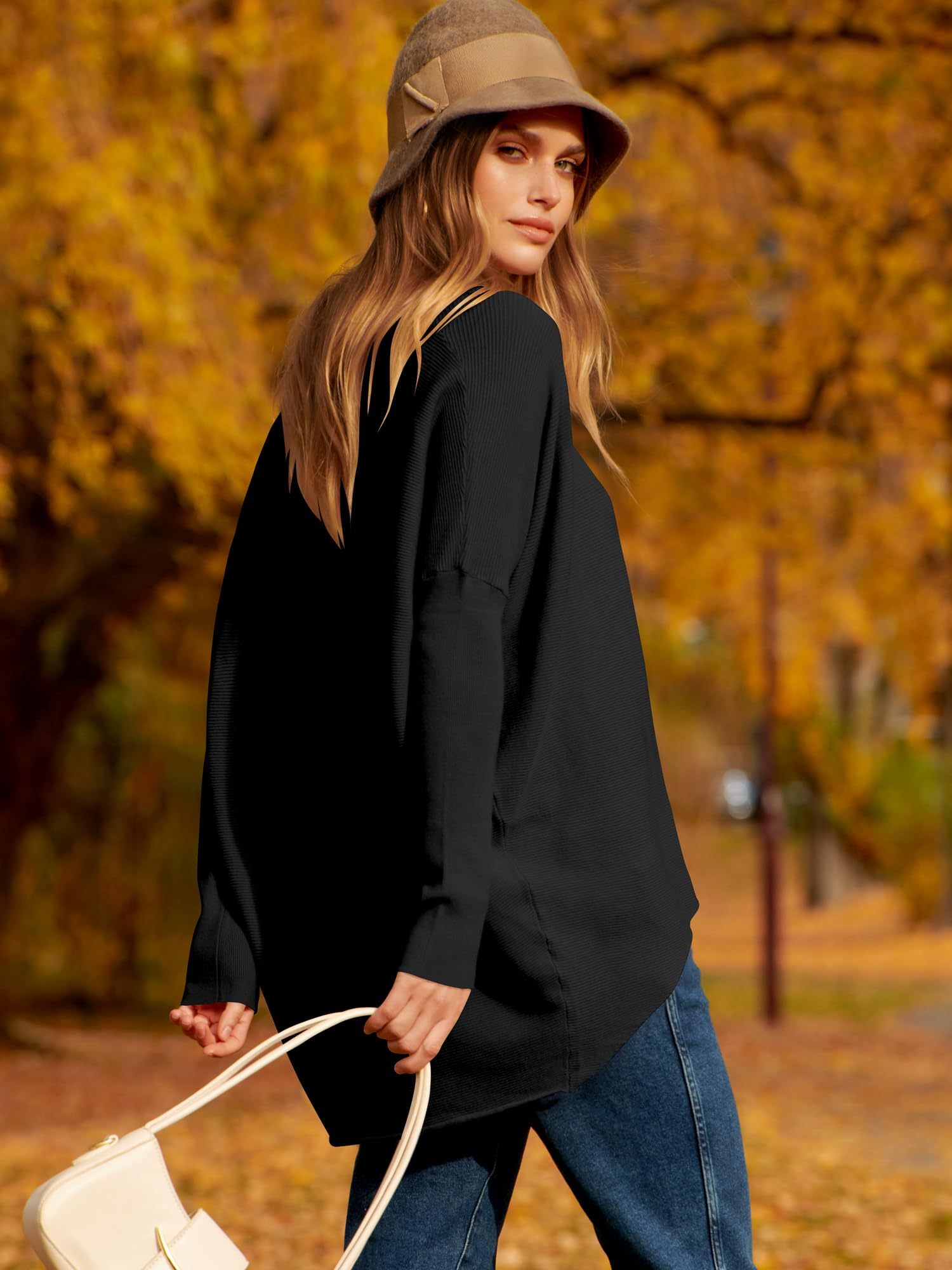 women's Irregular Oversized Dolman Sleeve Knitted Pullover