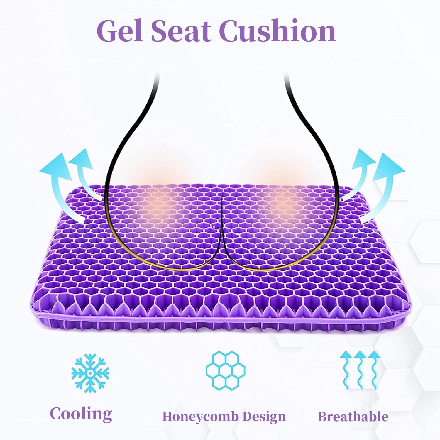 💺 Silicone Gel Seat Cushion  for Prolonged Sitting