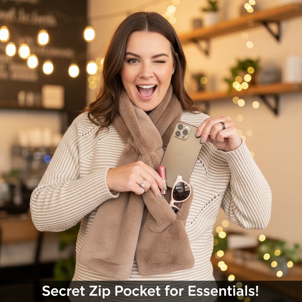 🎗Winter Pocket Scarf – Warm, Stylish & Perfect for Hands-Free Errands