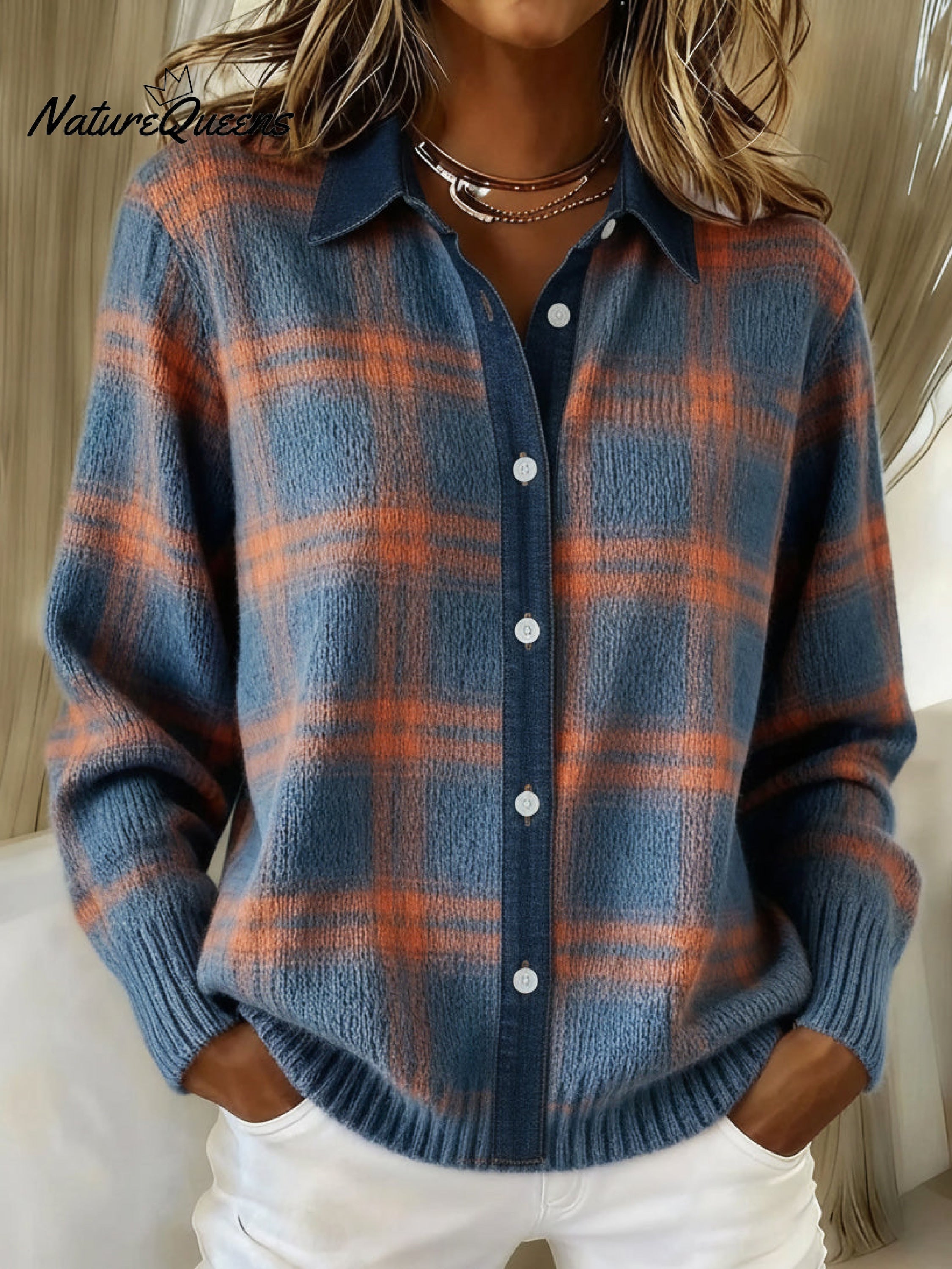 【S-XL】2025 Autumn/Winter New Contrast Color Button Plaid Shirt