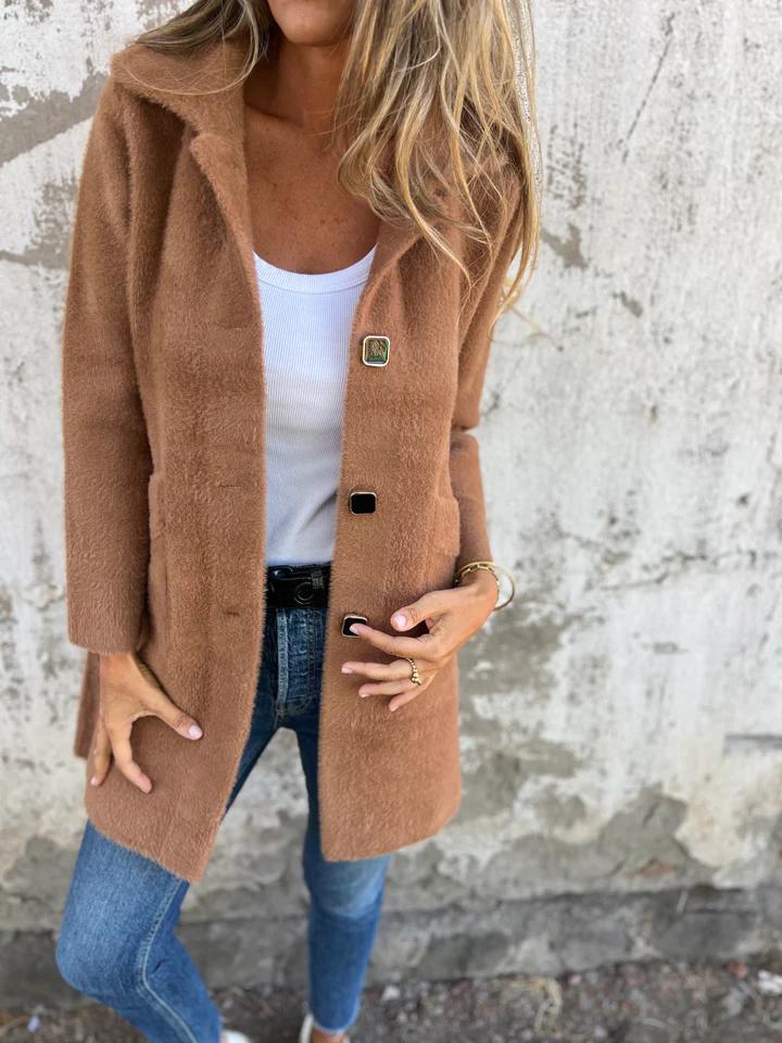 【S-5XL】2025 Autumn/Winter New Solid Color Lapel Sweater Coat