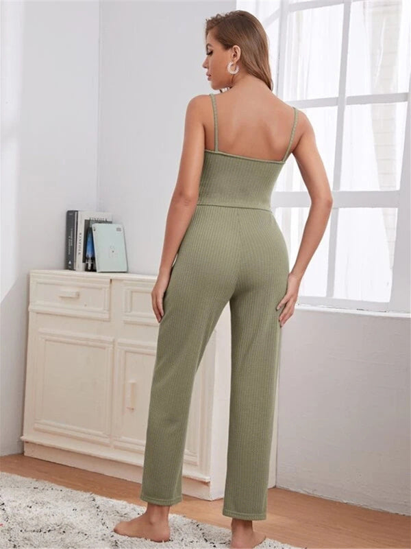 Women's Waffle Knit Loungewear Three Piece Set