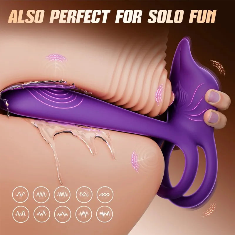 🎁bboj™ Enchanted Girl Luxe Smart Vibrating Ring – App-Controlled Pleasure for Couples 💫
