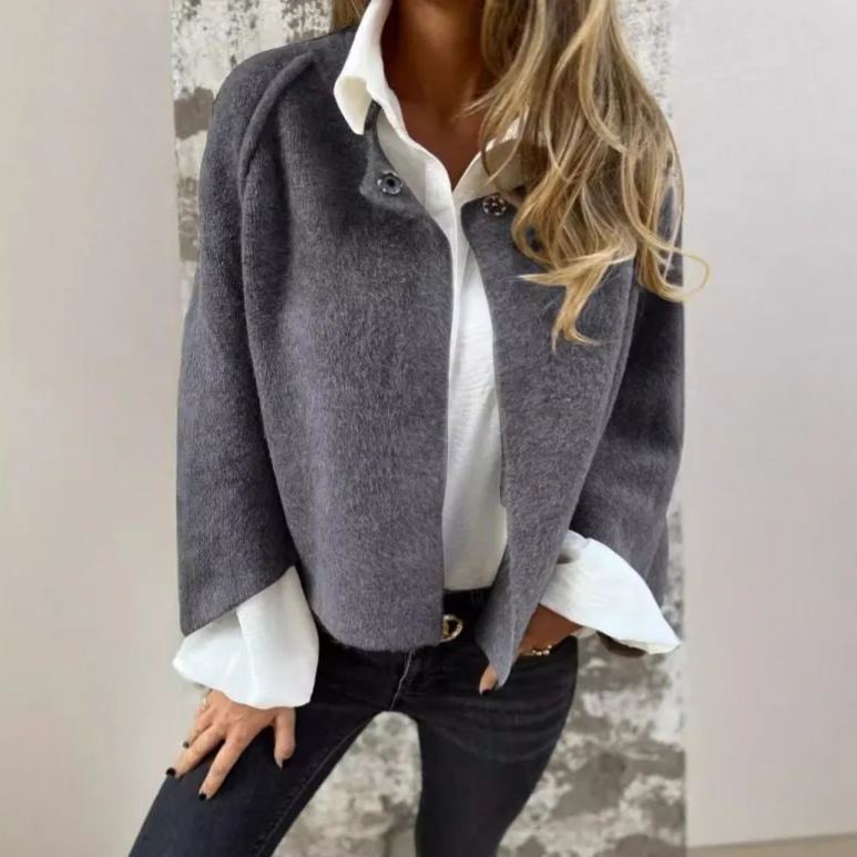 【S-5XL】2025 Autumn and Winter New Women's Round Neck Wool Long Sleeve Coat