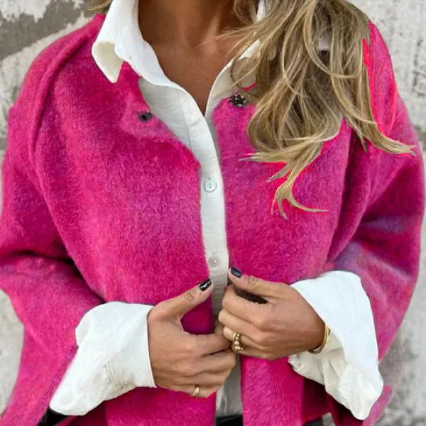 【S-5XL】2025 Autumn and Winter New Women's Round Neck Wool Long Sleeve Coat