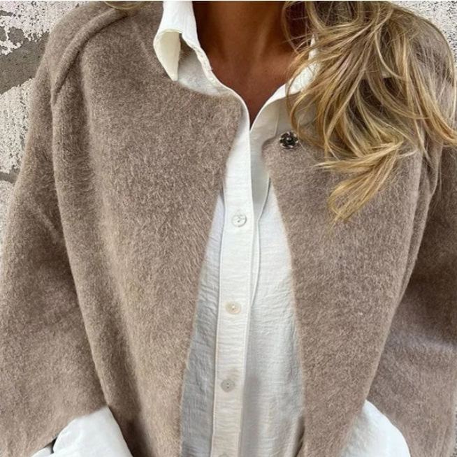 【S-5XL】2025 Autumn and Winter New Women's Round Neck Wool Long Sleeve Coat