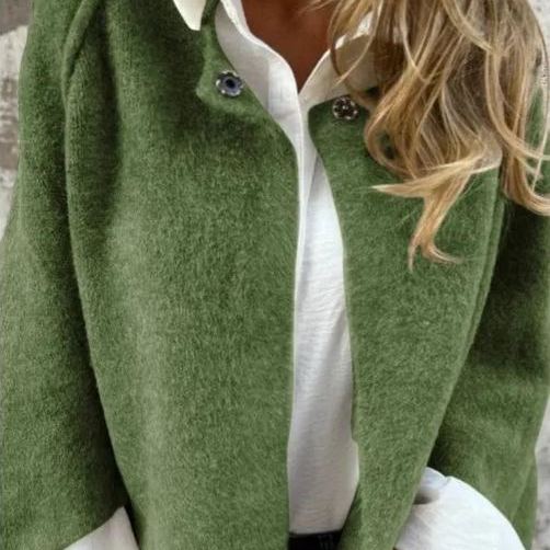 【S-5XL】2025 Autumn and Winter New Women's Round Neck Wool Long Sleeve Coat