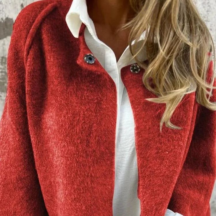 【S-5XL】2025 Autumn and Winter New Women's Round Neck Wool Long Sleeve Coat