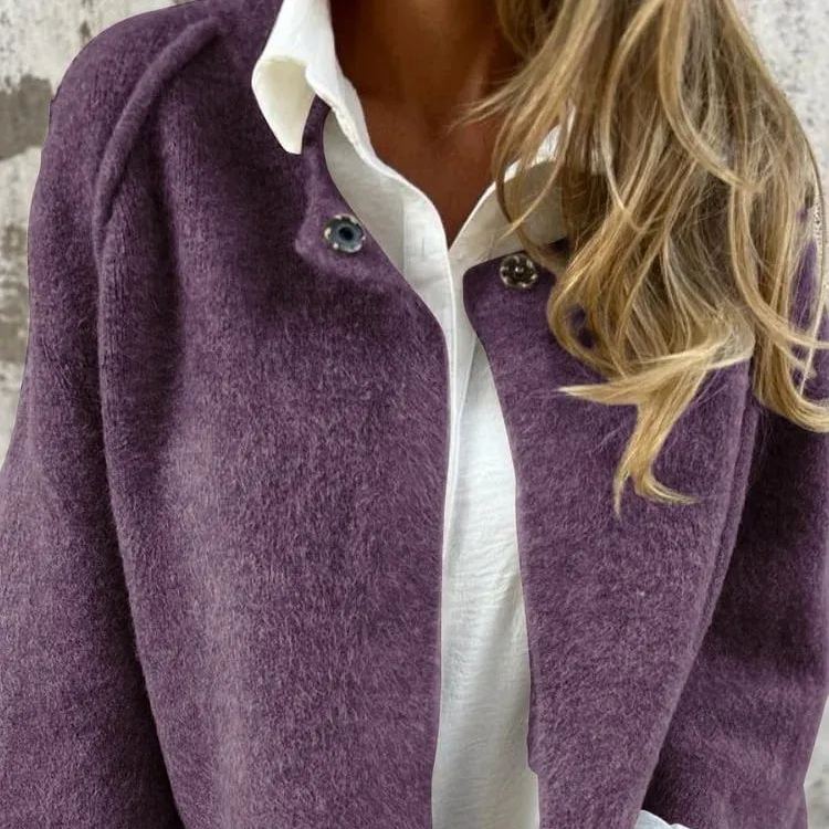 【S-5XL】2025 Autumn and Winter New Women's Round Neck Wool Long Sleeve Coat