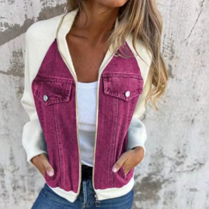 【S-3XL】2025 Autumn and Winter New Fashion Splicing Denim Jacket