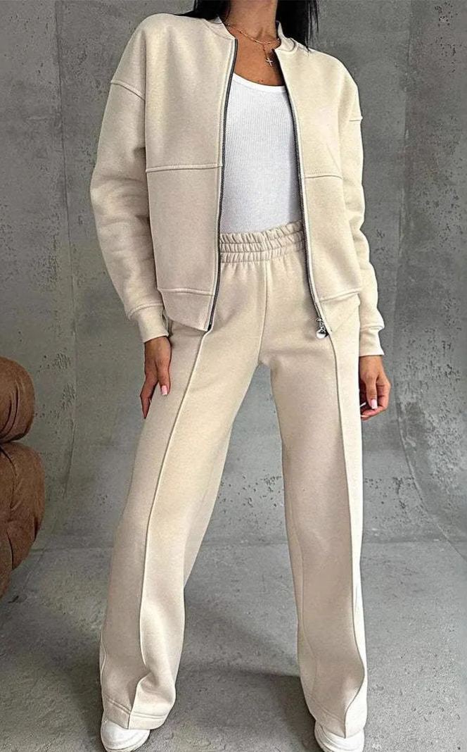 【S-5XL】2025 Autumn/Winter New Solid Color Casual Jacket and Pants Two-Piece Set