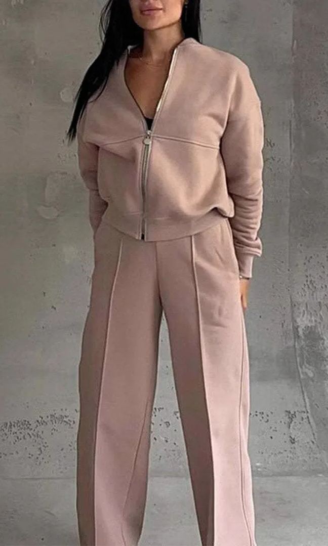 【S-5XL】2025 Autumn/Winter New Solid Color Casual Jacket and Pants Two-Piece Set