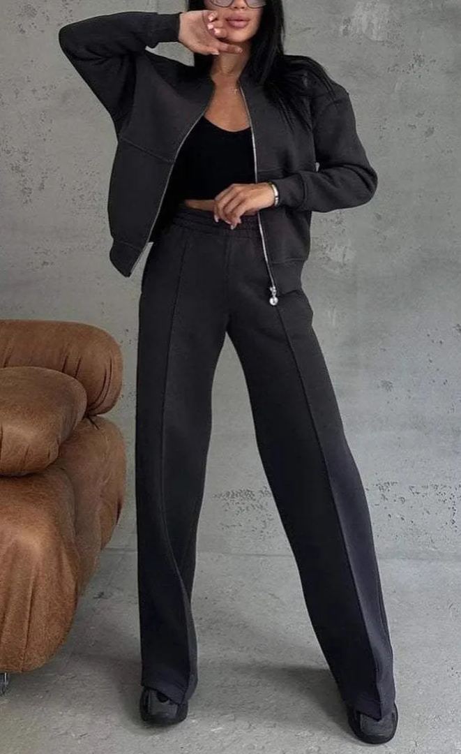 【S-5XL】2025 Autumn/Winter New Solid Color Casual Jacket and Pants Two-Piece Set