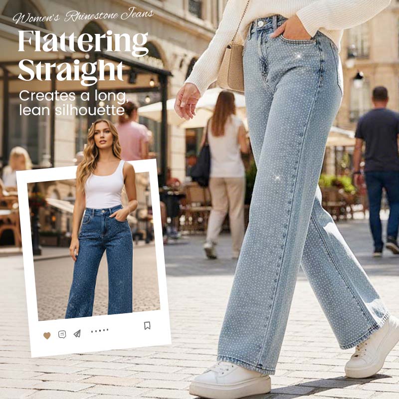 🔥Limited-time offer-Women’s Stylish Rhinestone Embellished Jeans