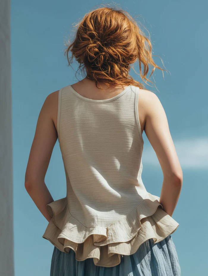 Yalina Ruffle Hem Tank Top