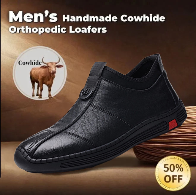 ⏰ 50% OFF - Men's Genuine Leather Non-Slip Orthopedic Shoes, Soft-Soled Casual Shoes